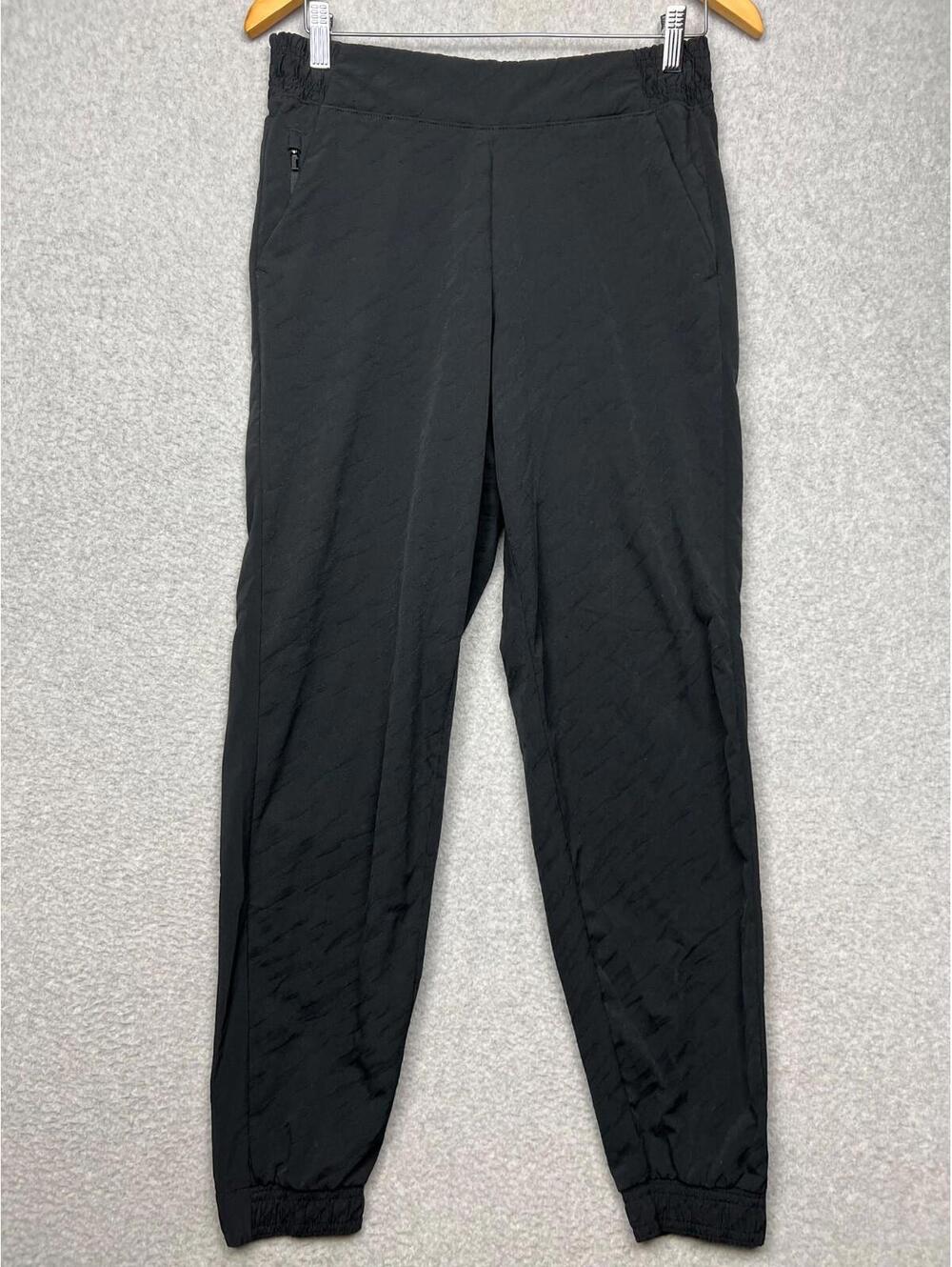 Athleta Brooklyn Textured  Pull On Joggers Pants Womens 8 Black Comfort Sport